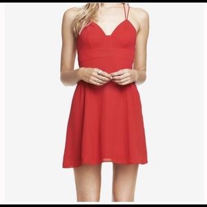 Express Strappy Red Babydoll Dress